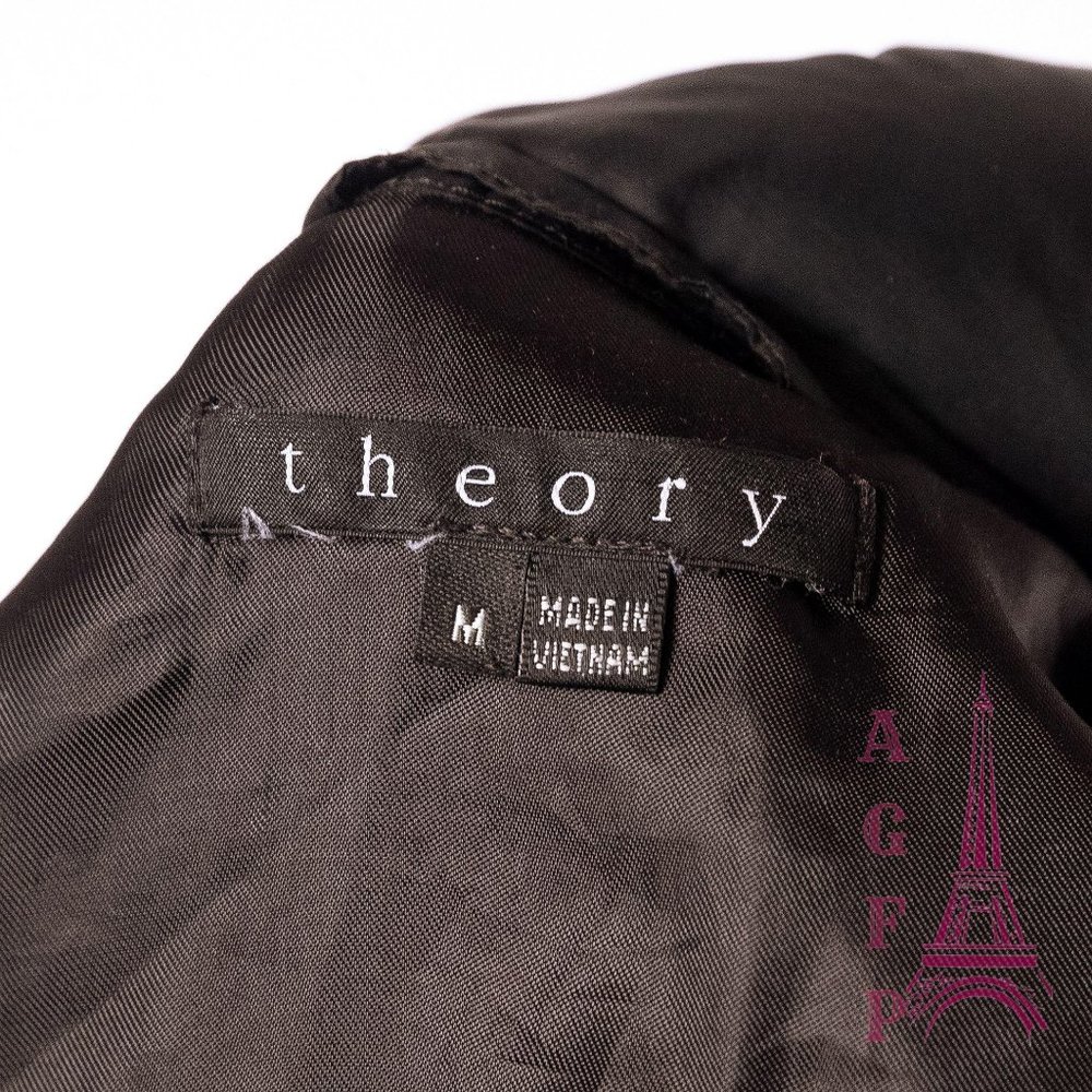 Theory long black puffer coat - Picture 8 of 14